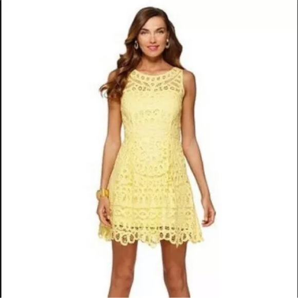 NWT LILLY PULITZER FOLEY LACE SMALL STARFRUIT YELLOW GORGEOUS!! MSRP $398 - Picture 2 of 15